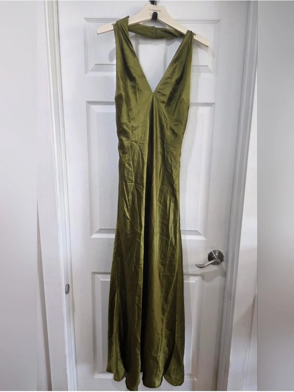 NWT Reformation Daniela Silk Dress Maxi Pear